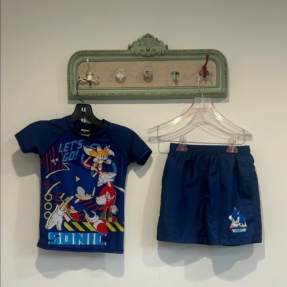 Sonic Kids Swim Rashguard Swim Set - Blue boys size 7/8